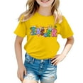 thumbnail image 1 of lnmuld Girls Kids Youth Easter Themed Short Sleeve Round Neck Graphic Tee Casual Top Size:8-9 Years, 1 of 4