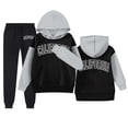thumbnail image 1 of lnmuld Girls Outfits 2 Piece Girls Autumn Winter Letter Graphic Print Hooded Sweatshirt and Pants Outfit Set with Front Pocket Round Neck Long Sleeve Solid Color Size:8-9 Years, 1 of 6