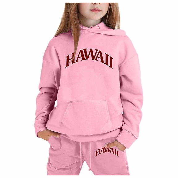 lnmuld Girls Outfits 2 Piece Girls Long Sleeve Hoodie and Pants Outfit Set Soft Warm Pullover Top with Comfortable Joggers Casual Wear Toddler Kid Clothes Solid Color Size:4-5 Years