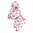 thumbnail image 1 of lnmuld Girls Outfits 2 Piece Girls Winter Outfit Set Soft Long Sleeve Hoodie and Jogger Pants with Carry Bag Three Piece Casual Wear Solid Color Size:18-24 Months, 1 of 9