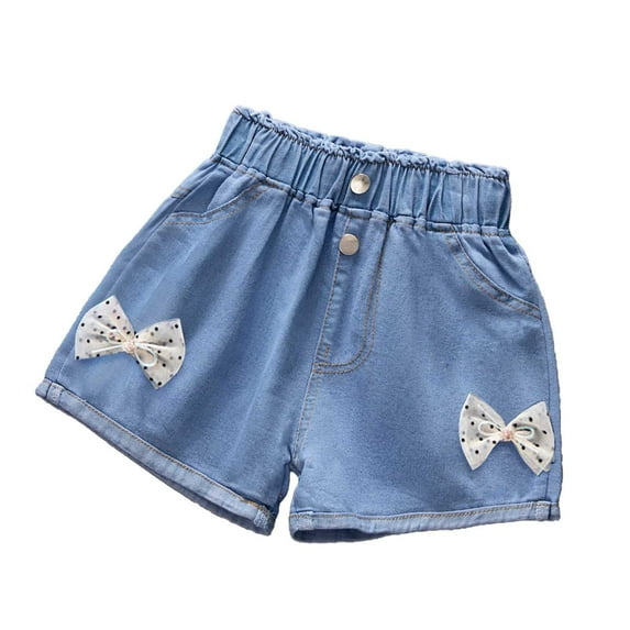 lnmuld Girls Shorts Girls' Summer Casual Denim Shorts Featuring Exquisite Floral Embroidery Design for Comfort Size:13-14 Years