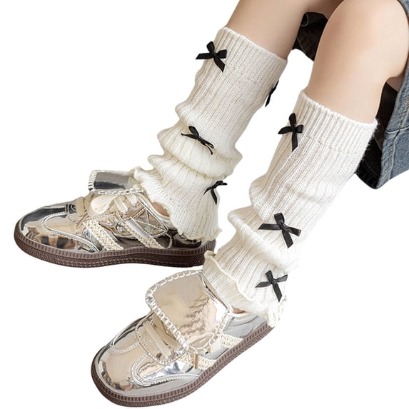 lnmuld Girls Socks Knitted Leg Warmers for Girls High Loose Socks Kids Knee Warmers Cozy Winter Fashion Accessories Size:One Size