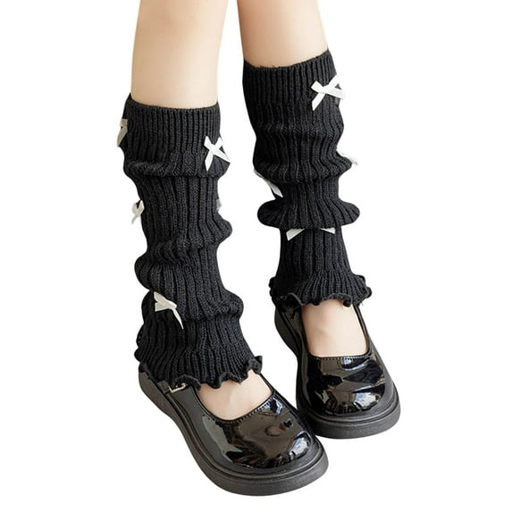 lnmuld Girls Socks Solid Color Knitted Leg Warmers High Knee Loose Socks Comfortable Stretchable Winter Fall Fashion Accessories Size:One Size