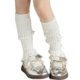 thumbnail image 1 of lnmuld Girls Socks Solid Color Knitted Leg Warmers High Knee Loose Socks Comfortable Stretchable Winter Fall Fashion Accessories Size:One Size, 1 of 4