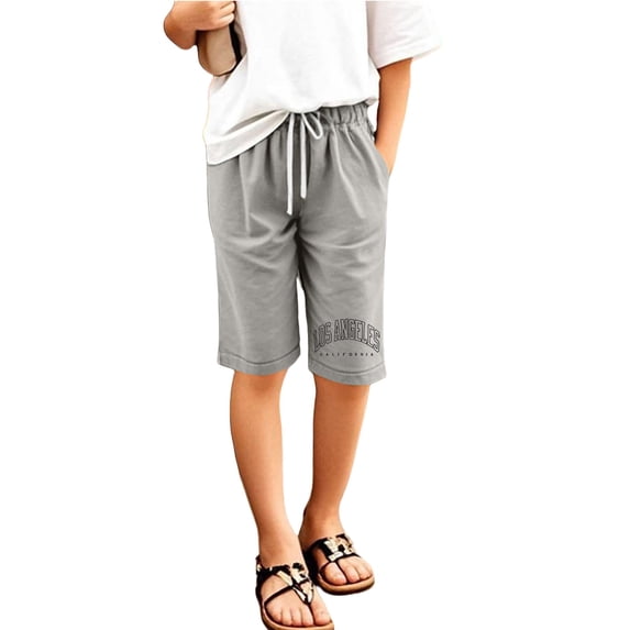 lnmuld Girls Solid Color Casual Shorts with Elastic Waistband and Pockets Lightweight Play & Everyday Wear Size:9-10 Years