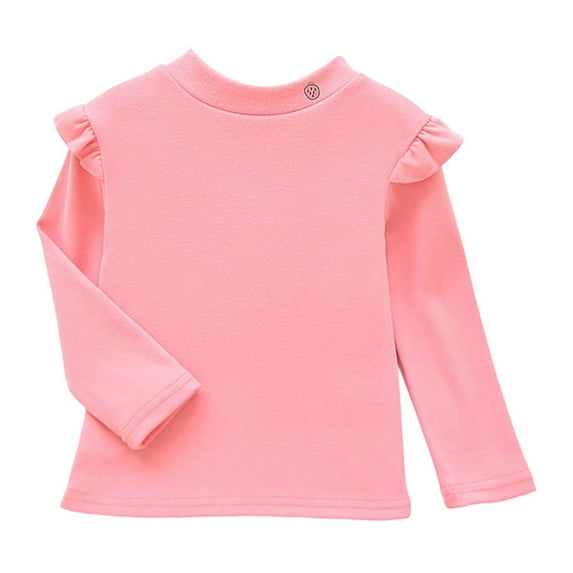 lnmuld Girls Solid Color Long Sleeve Tops for Fall and Winter Comfortable Casual Tees for Toddler and Big Kids Soft Breathable Daily Wear Size:8-9 Years