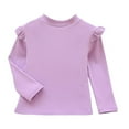 thumbnail image 1 of lnmuld Girls Solid Color Long Sleeve Tops for Fall and Winter Comfortable Casual Tees for Toddler and Big Kids Soft Breathable Daily Wear Size:8-9 Years, 1 of 3