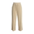 thumbnail image 1 of lnmuld Girls' Solid Polyester Wide Leg Sweatpants with Drawstring Elastic Waist Beige,11-12 Years, 1 of 3