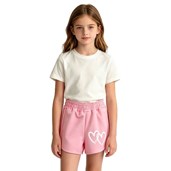 lnmuld Girls Summer Shorts Casual Loose Fit Pants for Play Everyday Comfort Size:9-10 Years