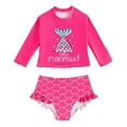 thumbnail image 1 of lnmuld Girls Swimsuit 2 Piece Bikini Swimwear Set Sporty Athletic Bathing Suit for Kids Color:Hot Pink,Size:4-5 Years, 1 of 9