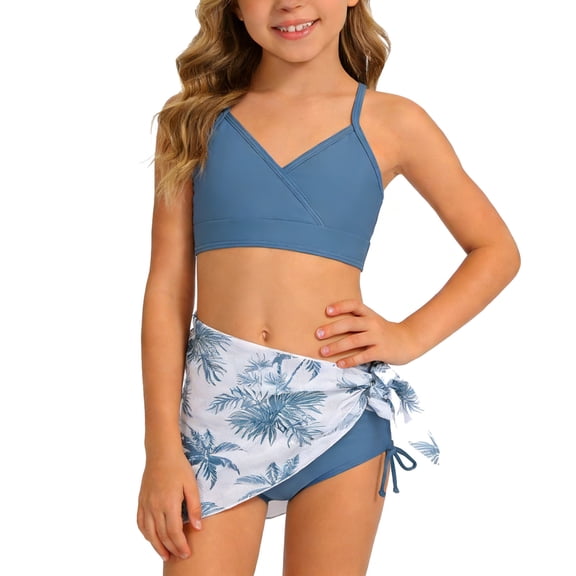 lnmuld Girls Swimsuit Adorable Girls Two Piece Swim Set for Beach Sun and Water Play Size:15-16 Years