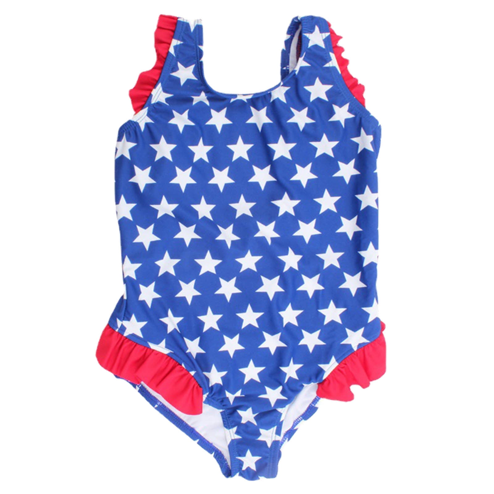 lnmuld Girls Swimsuit Patriotic Swimsuit Summer Beach Bikini with USA Independence Day Print Size:3-4 Years