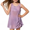 thumbnail image 1 of lnmuld Girls Knitted Swimsuit Cover Up Dress Pastel Tie Dye Crochet Sleeveless Beach Cover Up for Beach Pool Size:4-5 Years, 1 of 3