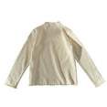 thumbnail image 1 of lnmuld Girls Tops Girls Ruffled Stretch Long Sleeve Top Solid Color Blouse Cute Layering Shirt for Autumn Winter Season Size:10-11 Years, 1 of 5