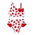 thumbnail image 1 of lnmuld Girls Two-Piece Bikini Set Leopard Print Bow Ruffle High Waisted Toddler Beach Swimwear Size:5-6 Years, 1 of 7