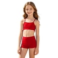 thumbnail image 1 of lnmuld Girls Two Piece Swimsuit with Ruched Drawstring Summer Beach Pool Size:13-14 Years, 1 of 4