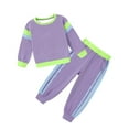 thumbnail image 1 of lnmuld Girls Winter Outfits Solid Color Stylish Two Piece Girl Autumn Sportswear Set Cozy Long Sleeve Top and Pants Size:13-14 Years, 1 of 2