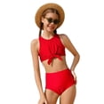 thumbnail image 1 of lnmuld Girls Youth Teen Fashionable 2 Piece Bikini - Beach Sport Swimwear Color:Red1,Size:5-6 Years, 1 of 5