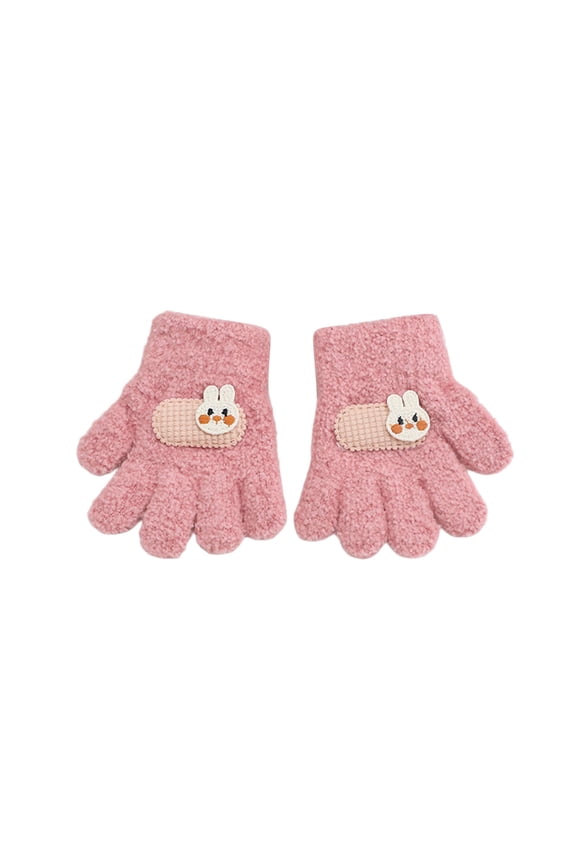 Gloves Winter Kids Winter Thermal Insulated Five Finger Mittens with Adorable Bunny Design for Toddlers Boys Girls Cold Weather Size:1-3 Years