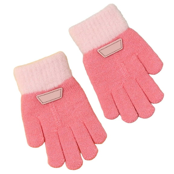 lnmuld Gloves Winter Winter Kids Thermal Gloves Five Finger Design Soft Knitted Hand Mittens Cozy Warm for Boys Girls Children Size:1-3 Years