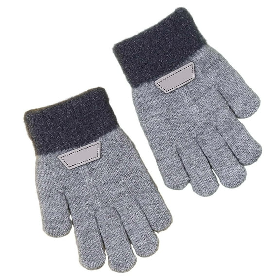 lnmuld Gloves Winter Winter Kids Thermal Gloves Five Finger Design Soft Knitted Hand Mittens Cozy Warm for Boys Girls Children Size:4-8 Years