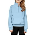 thumbnail image 1 of lnmuld Hoodies for Teen Girls Half Zip Pullover Hoodie Soft Comfortable Quarter Zip Sweatshirt with Pocket Cozy Fall Winter Outerwear for Teen Girls Back to School Size:11-12 Years, 1 of 3