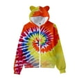 thumbnail image 1 of lnmuld Hoodies for Girls Solid Color Autumn and Winter Boy Tie Dye 3D Printed Cat Ears Zipper Hoodie for with Cat Ears Pullover for Girl and Boy Size:6-7 Years, 1 of 3