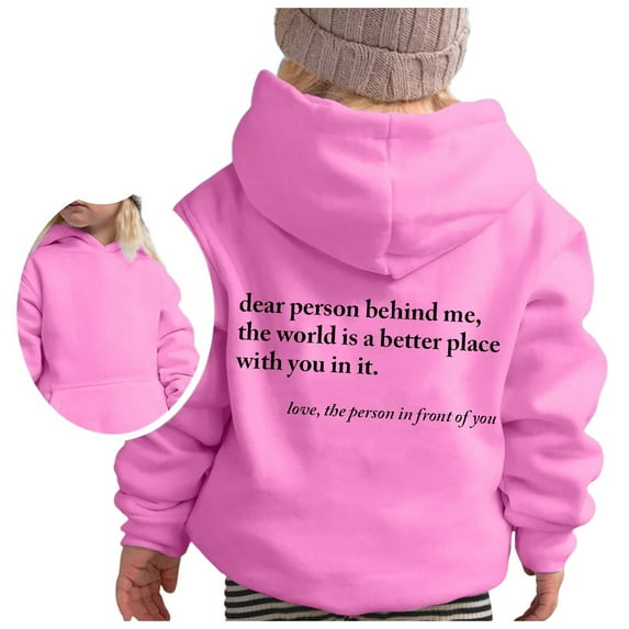 lnmuld Hoodies for Teen Girls Solid Color Girl's Hoodie Long Sleeve Soft Sweatshirt Graphic Hoody Kids Cute Pullovers Top Clothes for Girls Size:11-12 Years