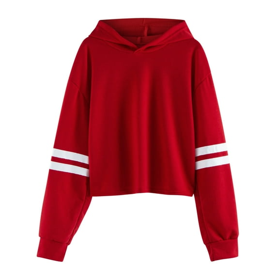 lnmuld Hoodies for Girls,Teen Kids Girls Striped Long Sleeve Short Hoodies Sweatshirts Pullover Hooded Tops Clothes Size:4-5 Years