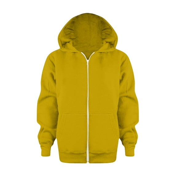 lnmuld Hoodies for Teen Girls Solid Color Sweatshirt Zip Jackets Long Hoodie Top Sleeve Up Girls Kids Boys Coat&jacket Size:7-8 Years