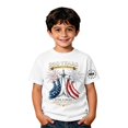 thumbnail image 1 of lnmuld Independence Day Boys "250 Years America Strong" Patriotic Graphic Short Sleeve T-Shirt Color:White,Size:4-5 Years, 1 of 6