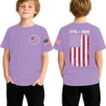 thumbnail image 1 of lnmuld Independence Day Kids Patriotic 250th Anniversary Short Sleeve T-Shirt 1776-2026 Print Tee for 4th of July Daily Wear Color:Purple,Size:1-2 Years, 1 of 4