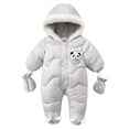 thumbnail image 1 of lnmuld Insulated Winter Baby Romper for Girls Cozy All Day Soft Protective Outdoor Snowsuit Size:12-18 Months, 1 of 2