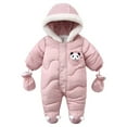 thumbnail image 1 of lnmuld Insulated Winter Baby Romper for Girls Cozy All Day Soft Protective Outdoor Snowsuit Size:6-9 Months, 1 of 2