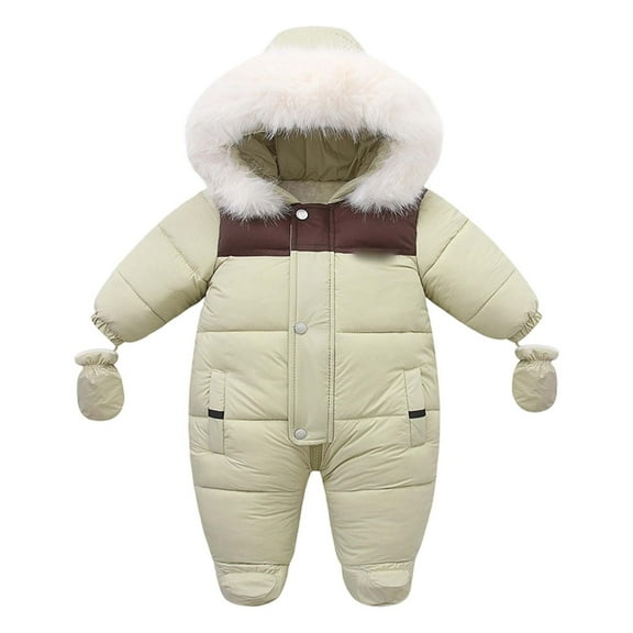 lnmuld Insulated Winter Romper for Boys with Comfortable Collar All Day Play Wear Size:18-24 Months