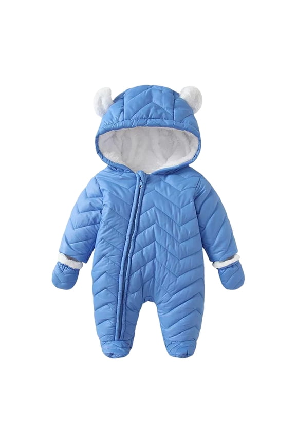 Insulated Winter Snowsuit for Boys Warm Jumpsuit Outdoor Cold Weather Gear Toddler Baby Wear Thermal Outfit Size:9-12 Months
