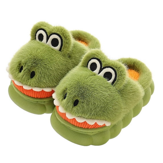 lnmuld Kid Slippers Cozy Dinosaur Themed Indoor Slippers for Girls Home Footwear Ideal Winter Daily Wear Comfortable Kids Shoes Cute Slippers Size:6