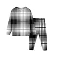 thumbnail image 1 of lnmuld Kids' 100% Cotton Thermal Pajama Set, Long Sleeve Plaid Pajamas for Boys & Girls, Winter Warm -Lined Underwear, Fall/Spring Loungewear Size:5-6 Years, 1 of 2