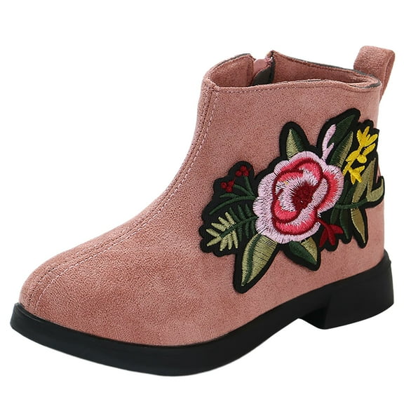 lnmuld Kids Boots Girls Shoes Fashion Solid Color Short Boots Non Breathable Women Boots Size:10.5