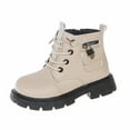 thumbnail image 1 of lnmuld Kids Boots Stylish Girls Ankle Boots with Soft Soles Durable Leather for Everyday Adventures Comfortable British Style Children's Footwear Size:12.5, 1 of 8