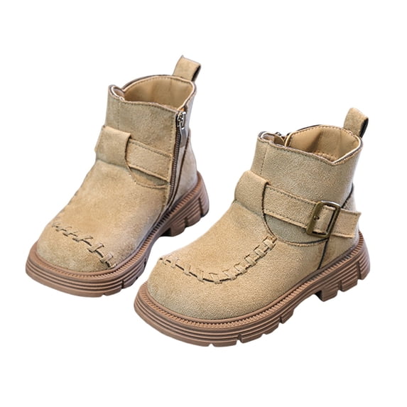 lnmuld Kids Boots Stylish Girls Platform Boots for Fall and Winter Fashion Casual Ankle Booties with Durable Sole Size:11-11.5 Years
