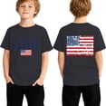 thumbnail image 1 of lnmuld Kids Boys Girls Summer Casual Short Sleeve T-Shirt Patriotic Print Tee for 4th of July Independence Day Daily Wear Outdoor Activities Color:Black,Size:8-9 Years, 1 of 4