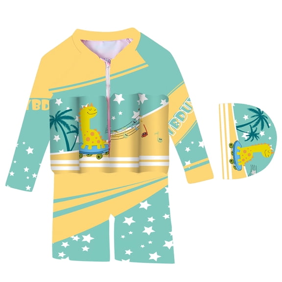 lnmuld Kids Buoyancy Rash Guard Swimsuit for Safe Water Play and Surfing Size:7-8 Years
