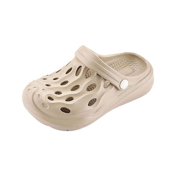 lnmuld Kids Clogs Toddler Water Shoes Boys Girls on Sandals Non- Solid Color Beach Slippers Color:Coffee,Size:9.5-10 Years