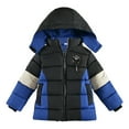 thumbnail image 1 of lnmuld Kids Coats Boys Winter Jacket with Hood Windproof Zipper Outerwear for Toddler Kids Warm Thick Coats Solid Color Size:18-24 Months, 1 of 4