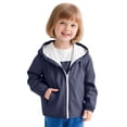 thumbnail image 1 of lnmuld Kids Coats Girls Lightweight Hooded Windbreaker Jacket Raincoat Zippered Outerwear for Outdoor Activities and Everyday Wear Solid Color Size:5-6 Years, 1 of 7