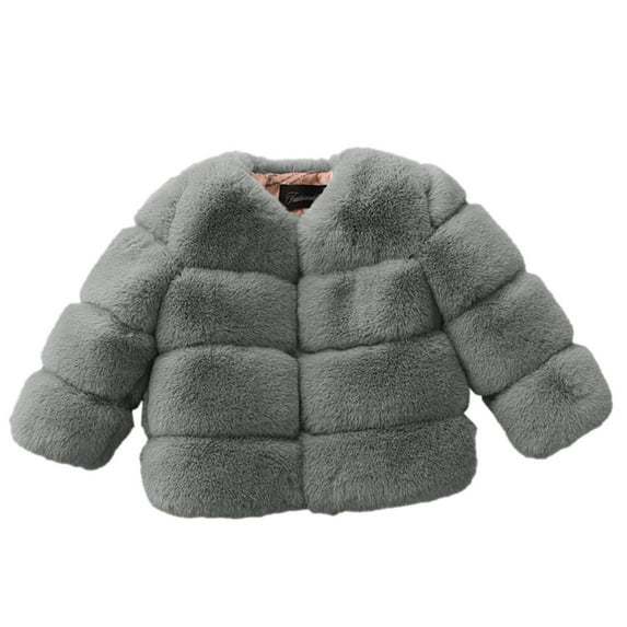 lnmuld Kids Coats Girls Winter Windproof Jacket Outerwear Cozy Thickened Thermal Insulated Toddler Kid Coat Solid Color Size:5-6 Years