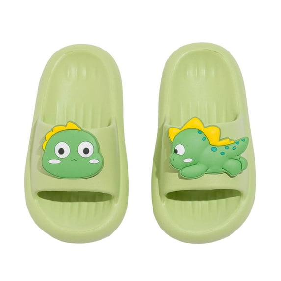 lnmuld Kids Cute 3D Dinosaur Slides Non Slip Open Toe Summer Slippers for Toddlers Boys Girls Size:12-12.5 Years