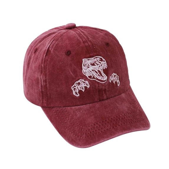 lnmuld Kids Dinosaur Adjustable Washed Baseball Cap Embroidered Pattern Lightweight Comfortable Outdoor Casual Size:2-8 Years
