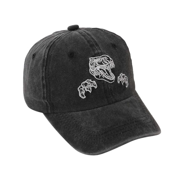 lnmuld Kids Dinosaur Adjustable Washed Baseball Cap Embroidered Pattern Lightweight Comfortable Outdoor Casual Size:2-8 Years